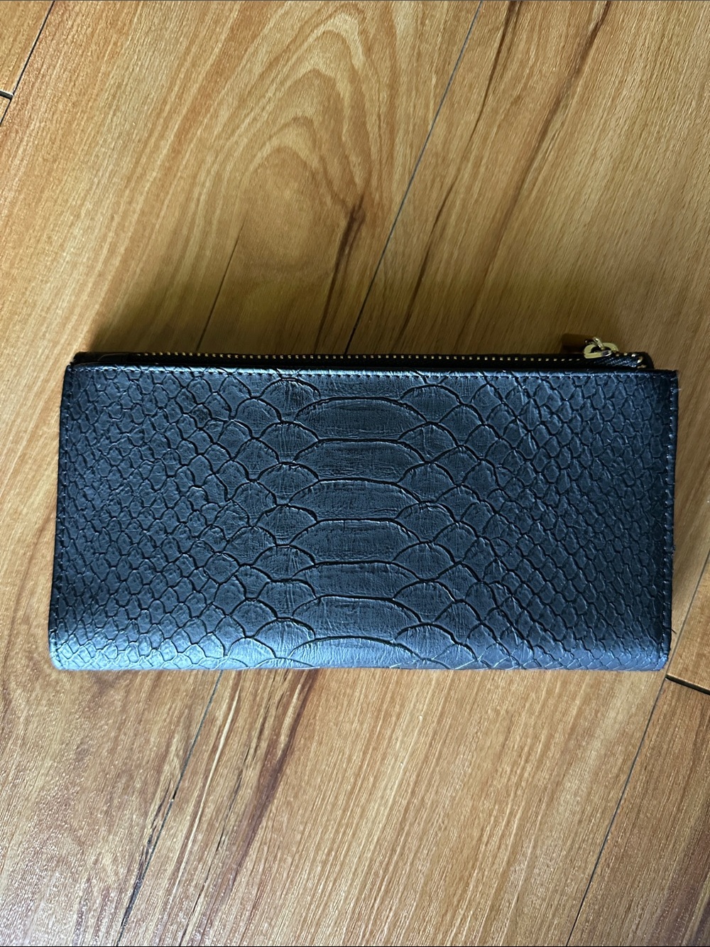 a new day Black Faux Snakeskin Zip Wallet